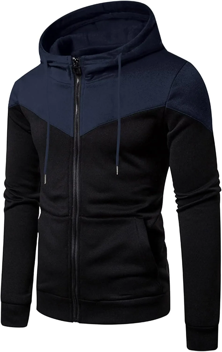 Mens Hoodies Zip Up, Mens Slim Fit Long Sleeve Zip-up Fleece Hoodie Workout Casual Lightweight Sweatshirt Jackets