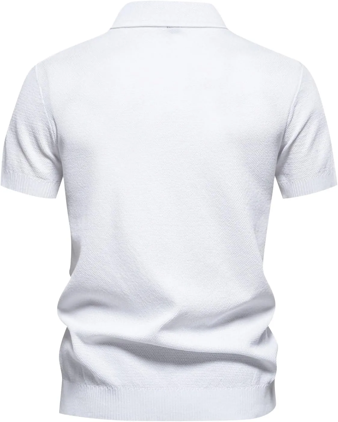 Mens Knit Polo Shirt Golf Shirts Short Sleeve Sports Casual Polo Shirts Textured Casual Knitted Golf Shirt