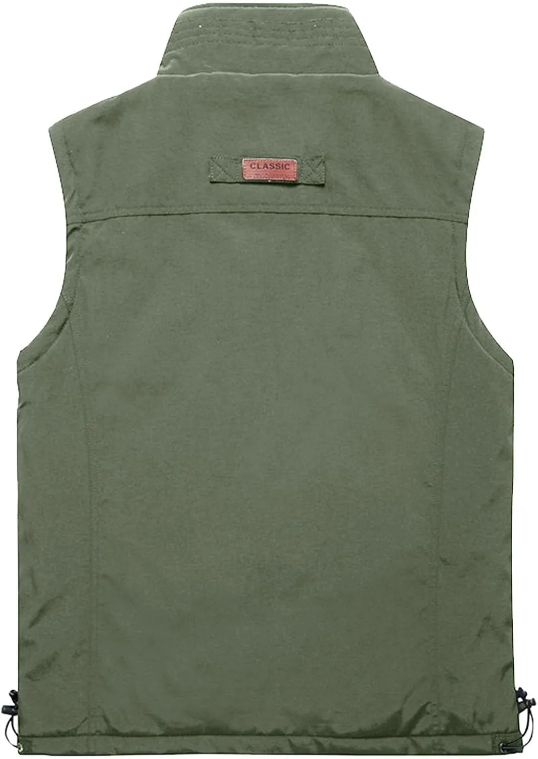 Men's Lightweight Softshell Vest Outdoor Work Fishing Photo Travel Utility Vest Stand Collar Zip Up Windproof Jacket