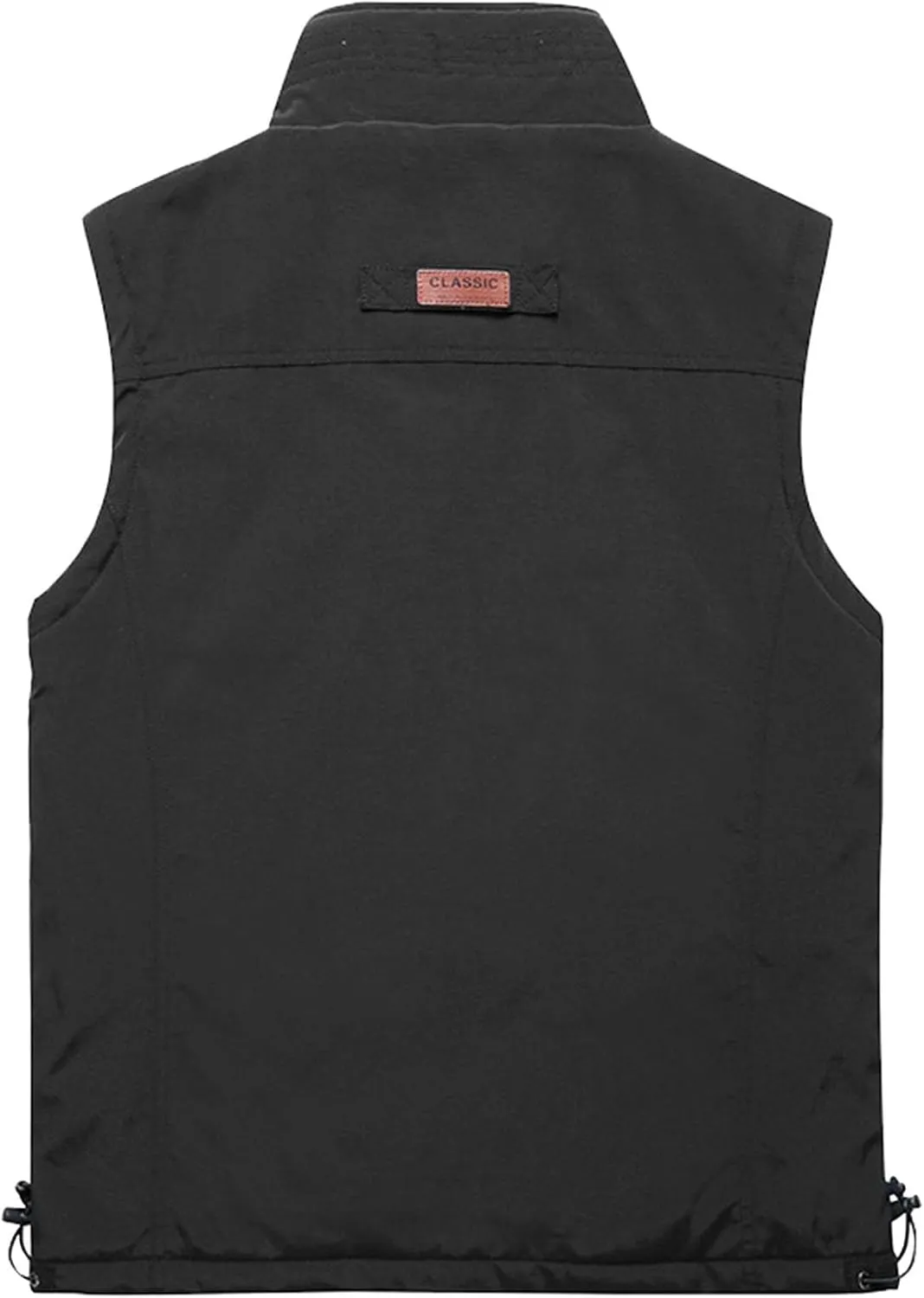 Men's Lightweight Softshell Vest Outdoor Work Fishing Photo Travel Utility Vest Stand Collar Zip Up Windproof Jacket