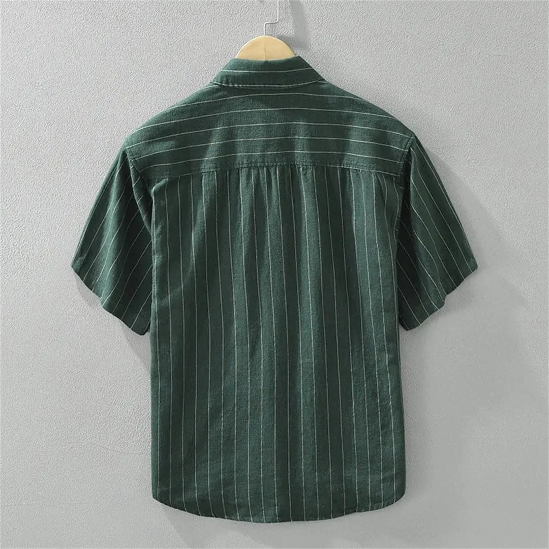 Men's Linen Shirt T-Shirt Dress Shirts and Blouses Korean Hawaiian Short Sleeve Shirt