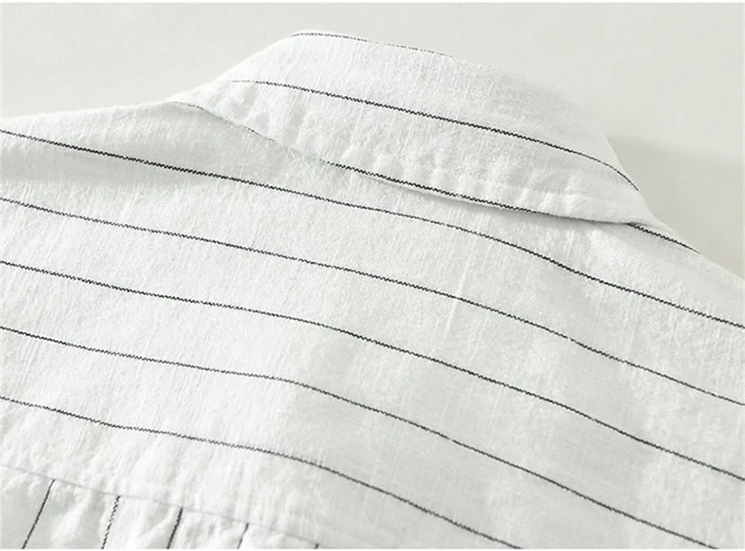 Men's Linen Shirt T-Shirt Dress Shirts and Blouses Korean Hawaiian Short Sleeve Shirt