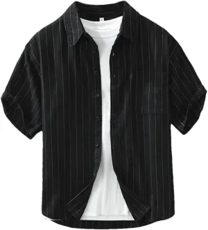 Men's Linen Shirt T-Shirt Dress Shirts and Blouses Korean Hawaiian Short Sleeve Shirt