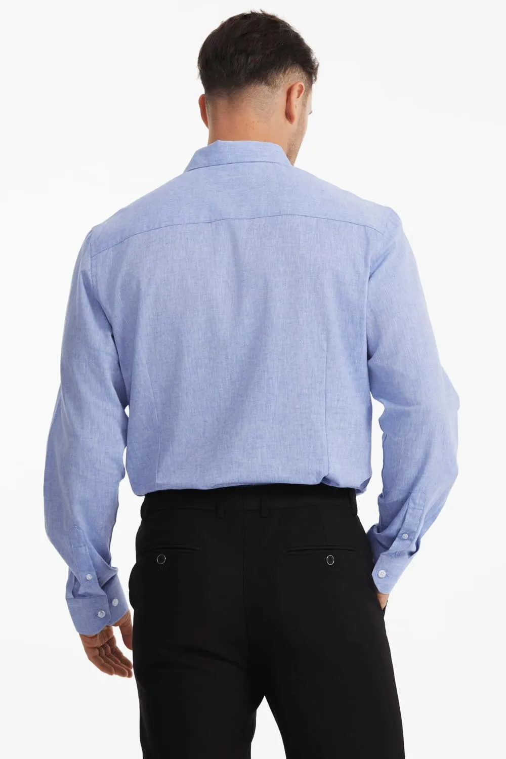 Mens Linen Shirt Vacation Casual Long Sleeve Button Down Shirt Men Striped Shirt