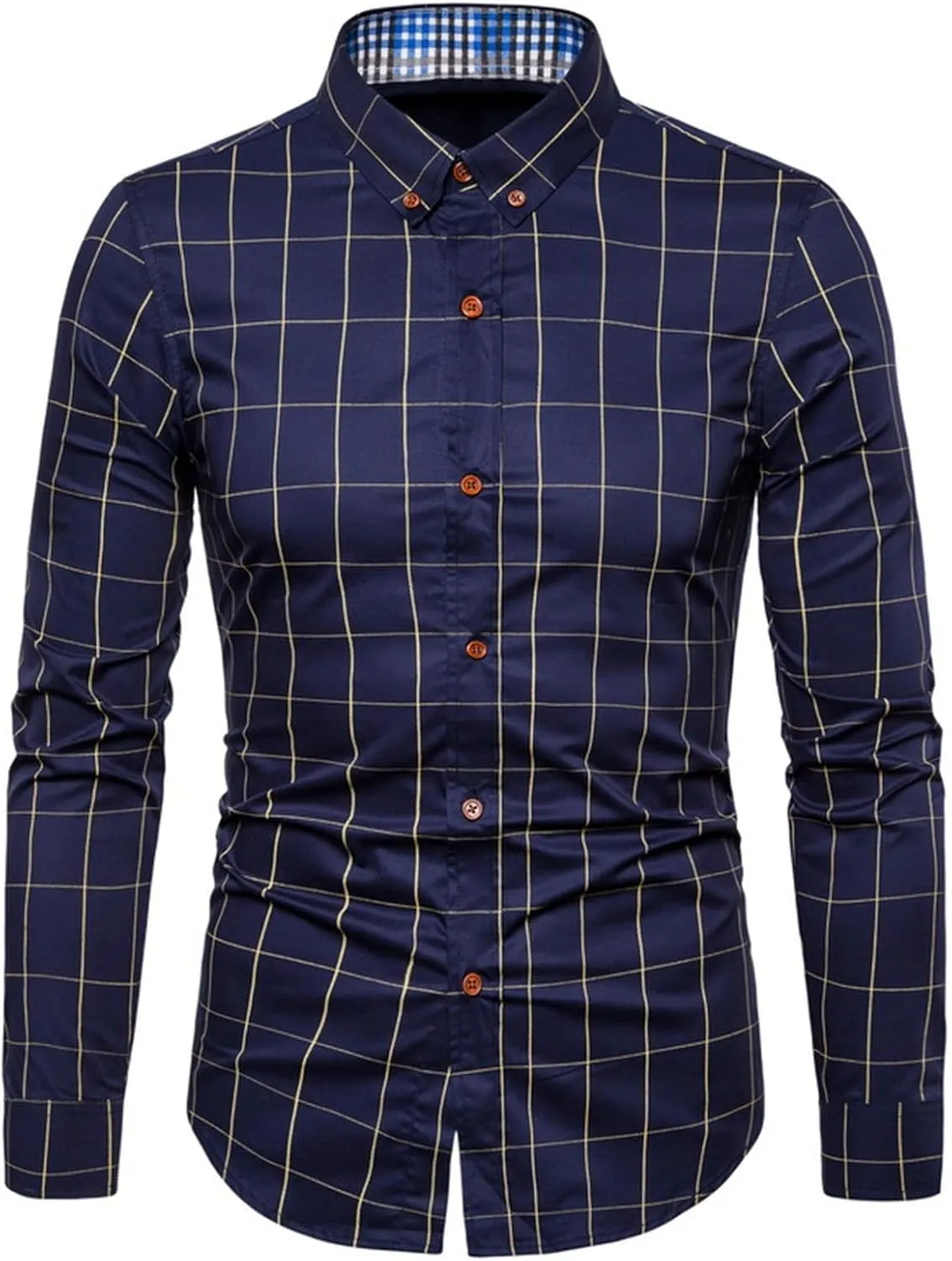Men's Long Sleeve Button Down Shirts Slim Fit Dress Shirts for Men Untucked Dress Shirt Men's Urban Stylish