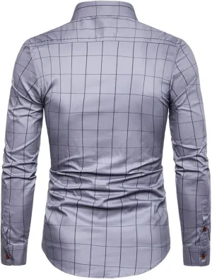 Men's Long Sleeve Button Down Shirts Slim Fit Dress Shirts for Men Untucked Dress Shirt Men's Urban Stylish