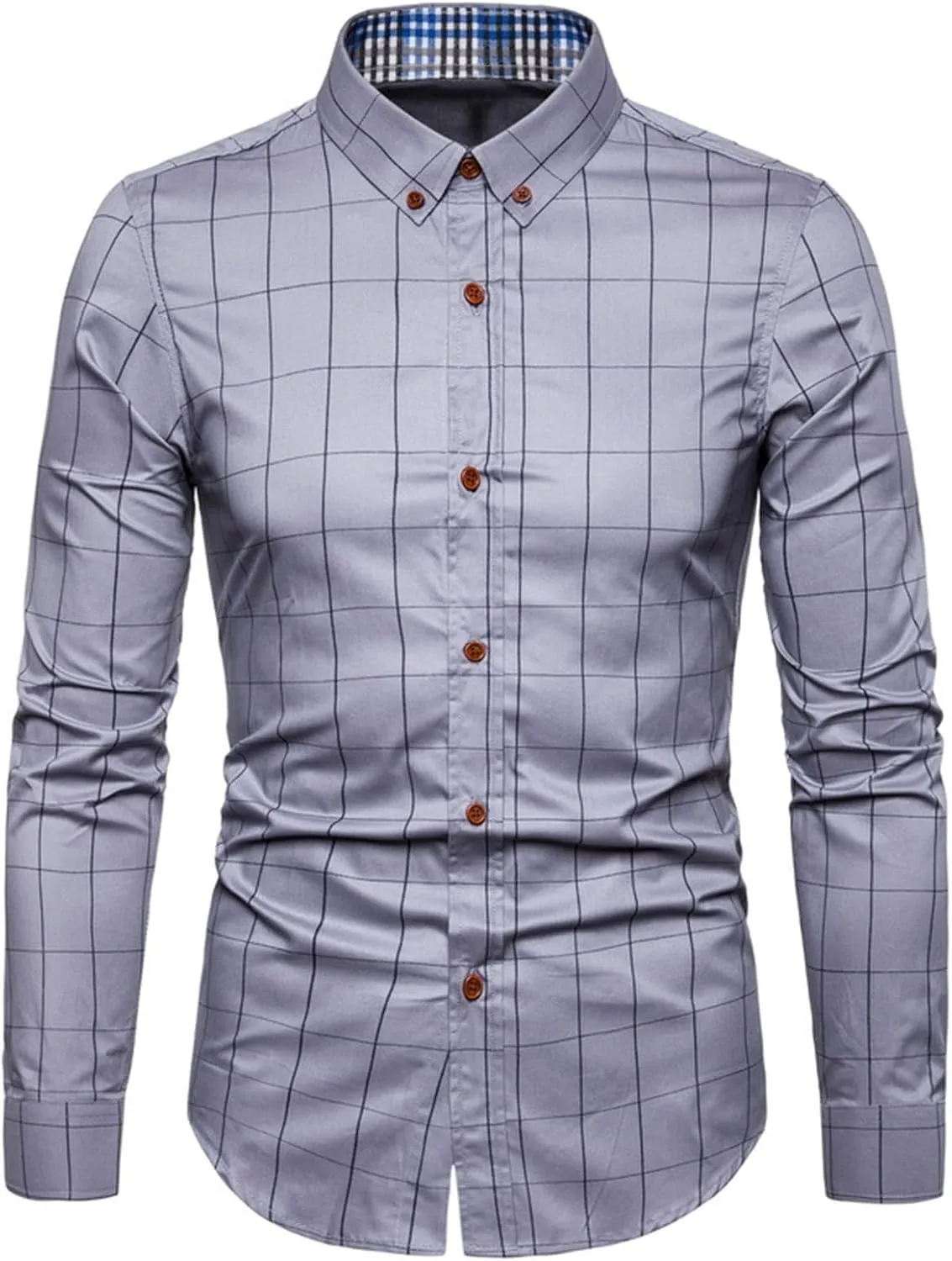 Men's Long Sleeve Button Down Shirts Slim Fit Dress Shirts for Men Untucked Dress Shirt Men's Urban Stylish