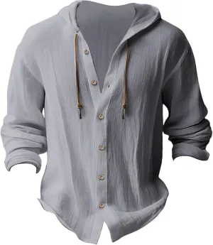 Men's Long Sleeve Classic Woven Shirt Pocket Long Sleeve Shirt Top Mens Long Sleeve Shirt Henley Shirts for Men