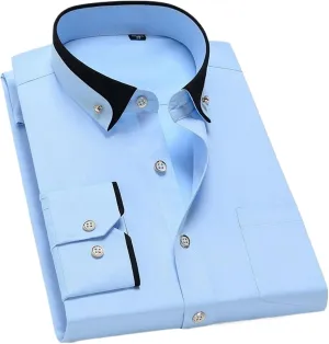 Men's Long Sleeve Dress Shirt Business Casual Button Down Shirt