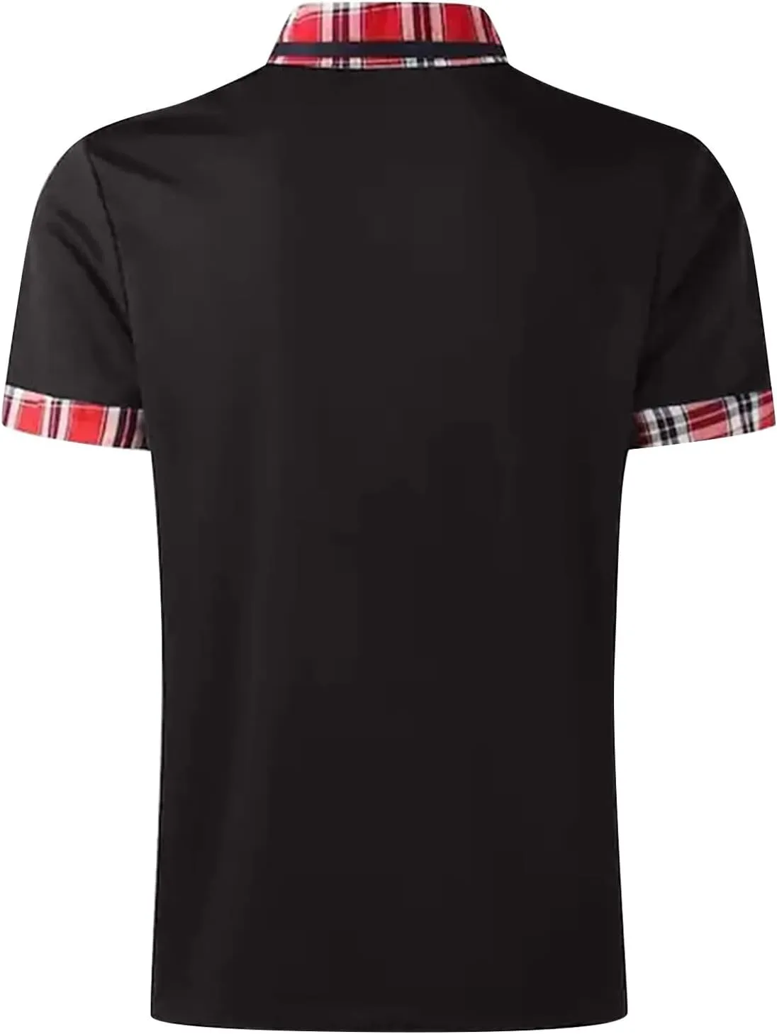 Men's Muscle V Neck Polo Shirts Slim Fit Shirt Short Sleeve Golf T-Shirts Stripe Retro Soft Casual Tee