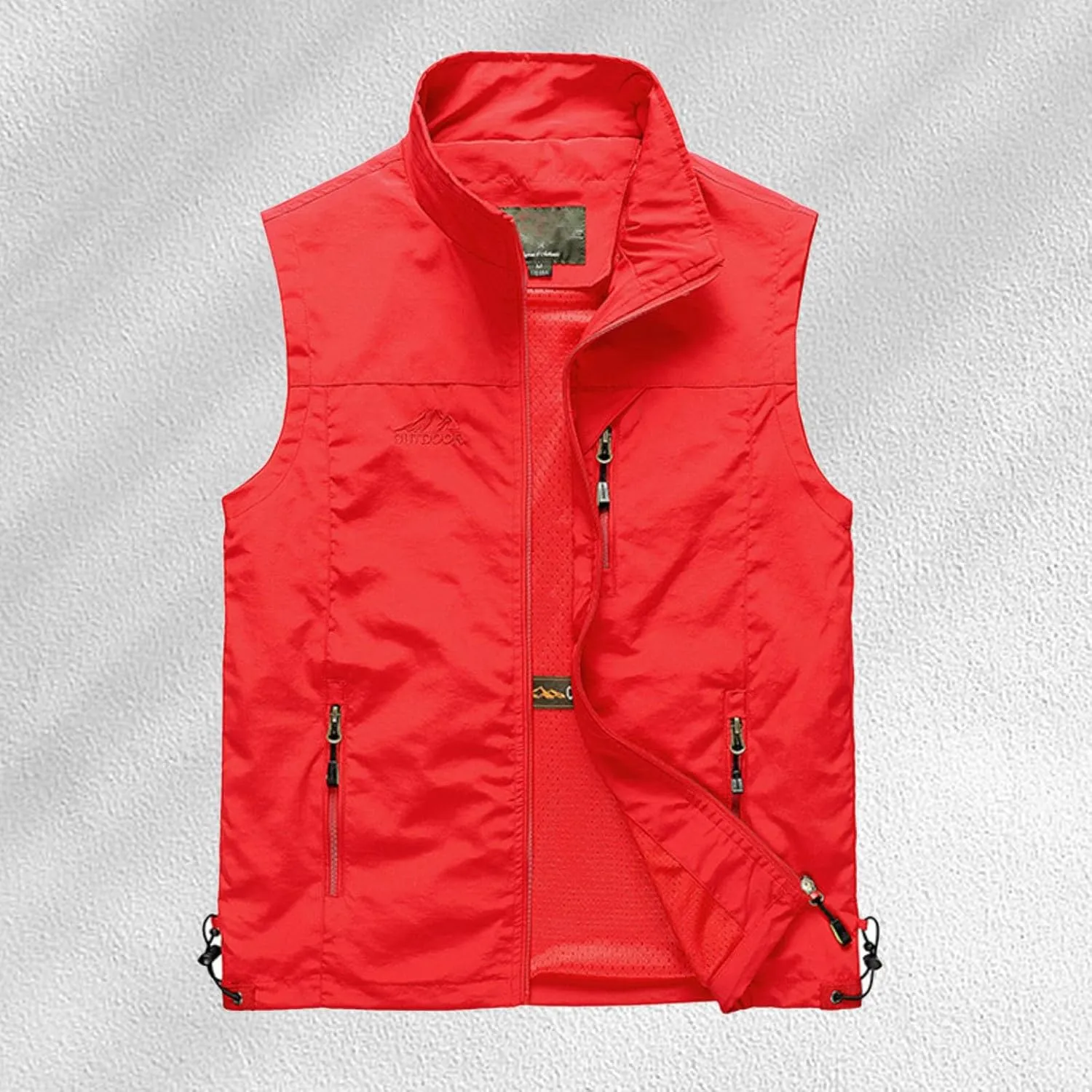 Men's Outdoor Utility Vest Zip Up Regular Fit Outerwear Lightweight Safari Travel Hunting Waistcoat with Pockets