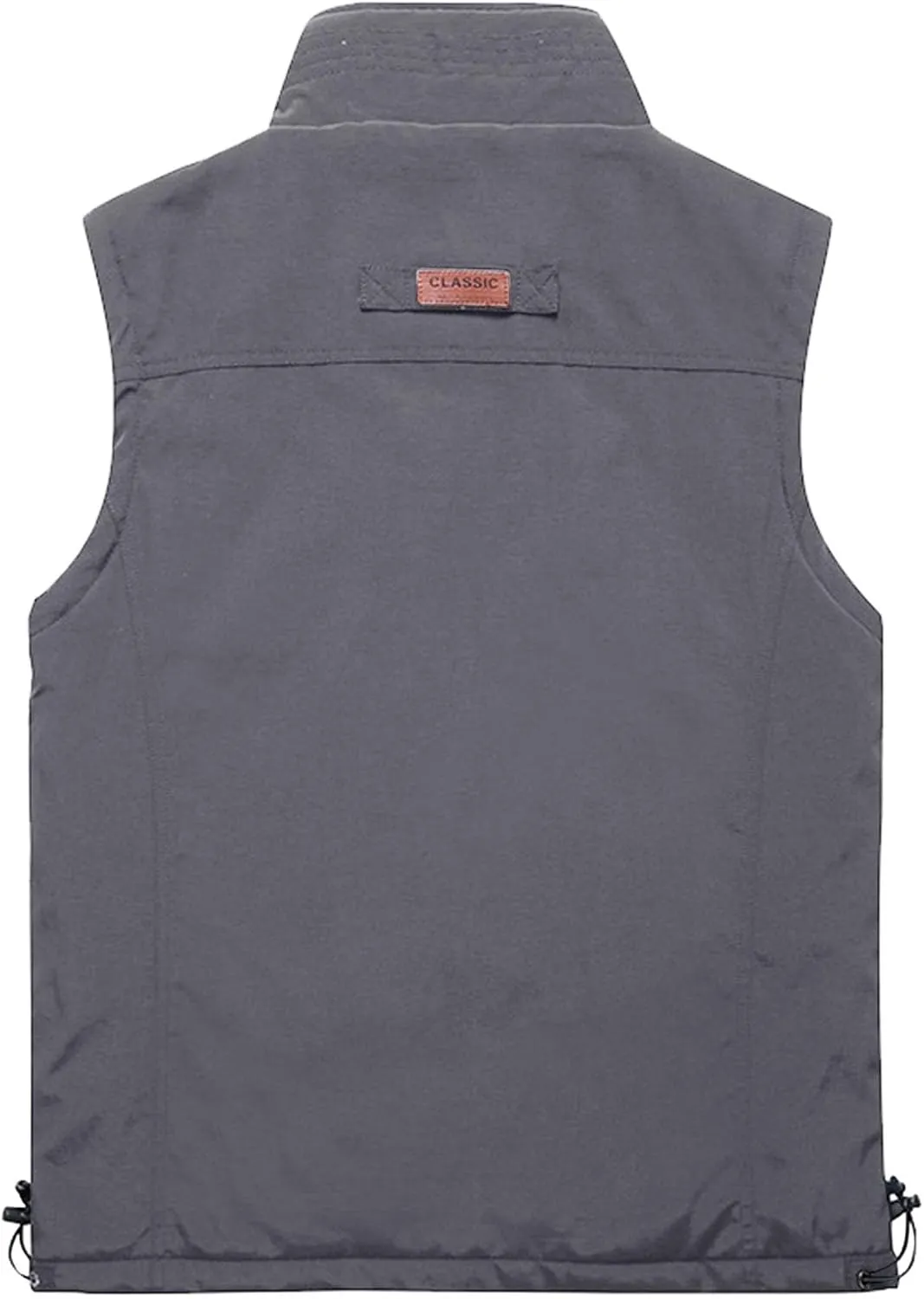 Men's Outdoor Utility Vest Zip Up Regular Fit Outerwear Lightweight Safari Travel Hunting Waistcoat with Pockets