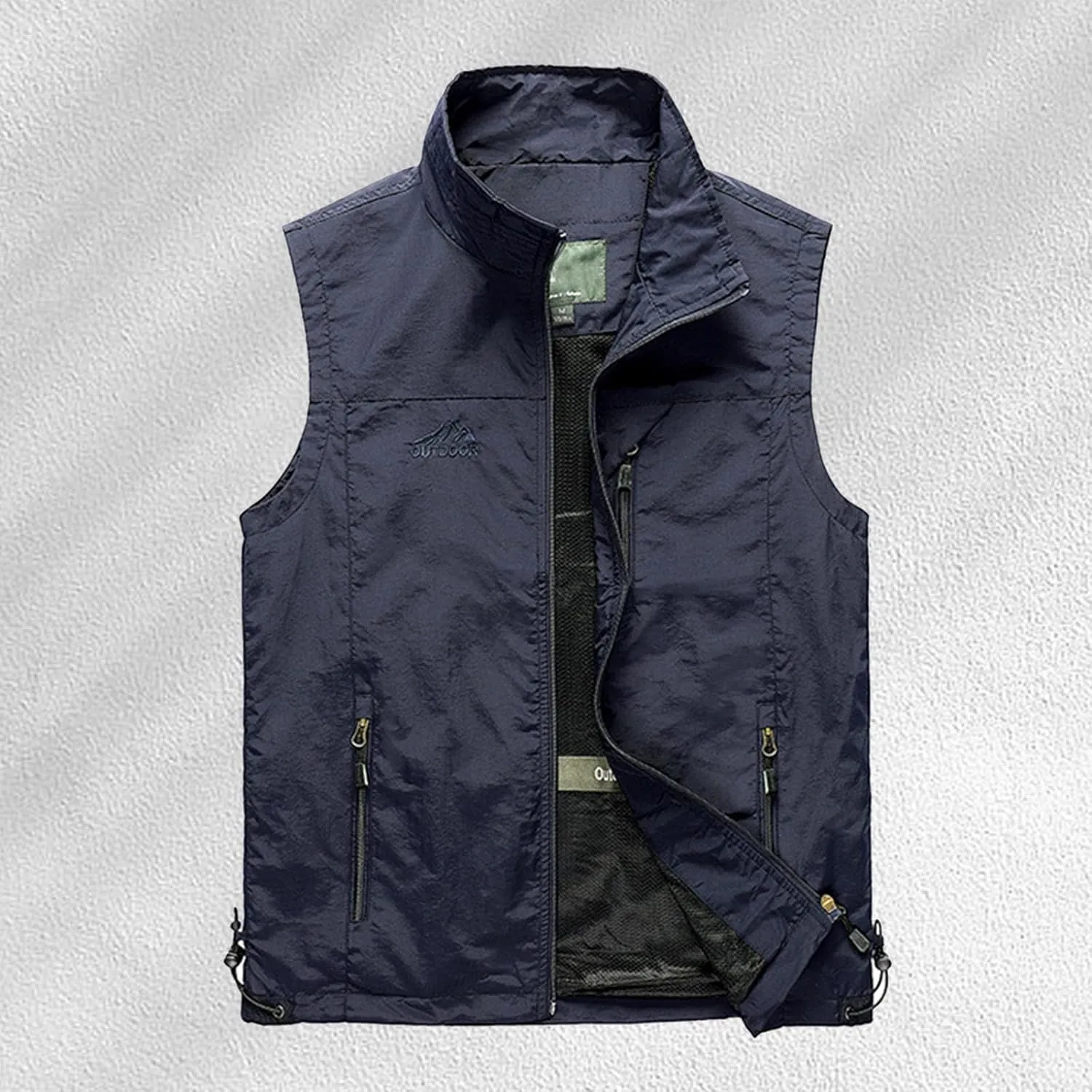 Men's Outdoor Utility Vest Zip Up Regular Fit Outerwear Lightweight Safari Travel Hunting Waistcoat with Pockets