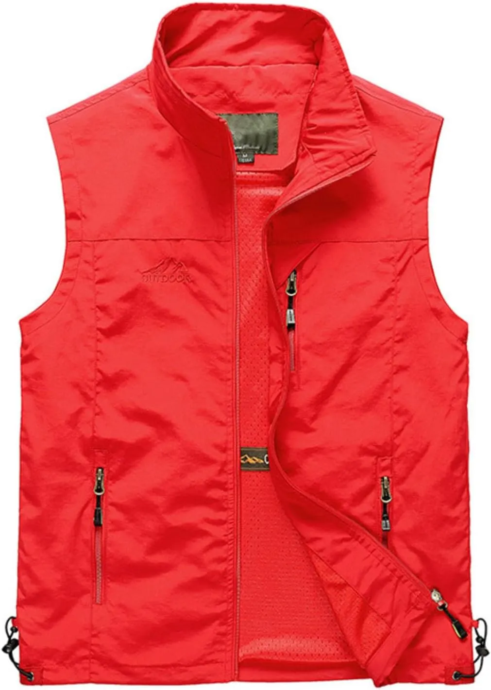 Men's Outdoor Utility Vest Zip Up Regular Fit Outerwear Lightweight Safari Travel Hunting Waistcoat with Pockets