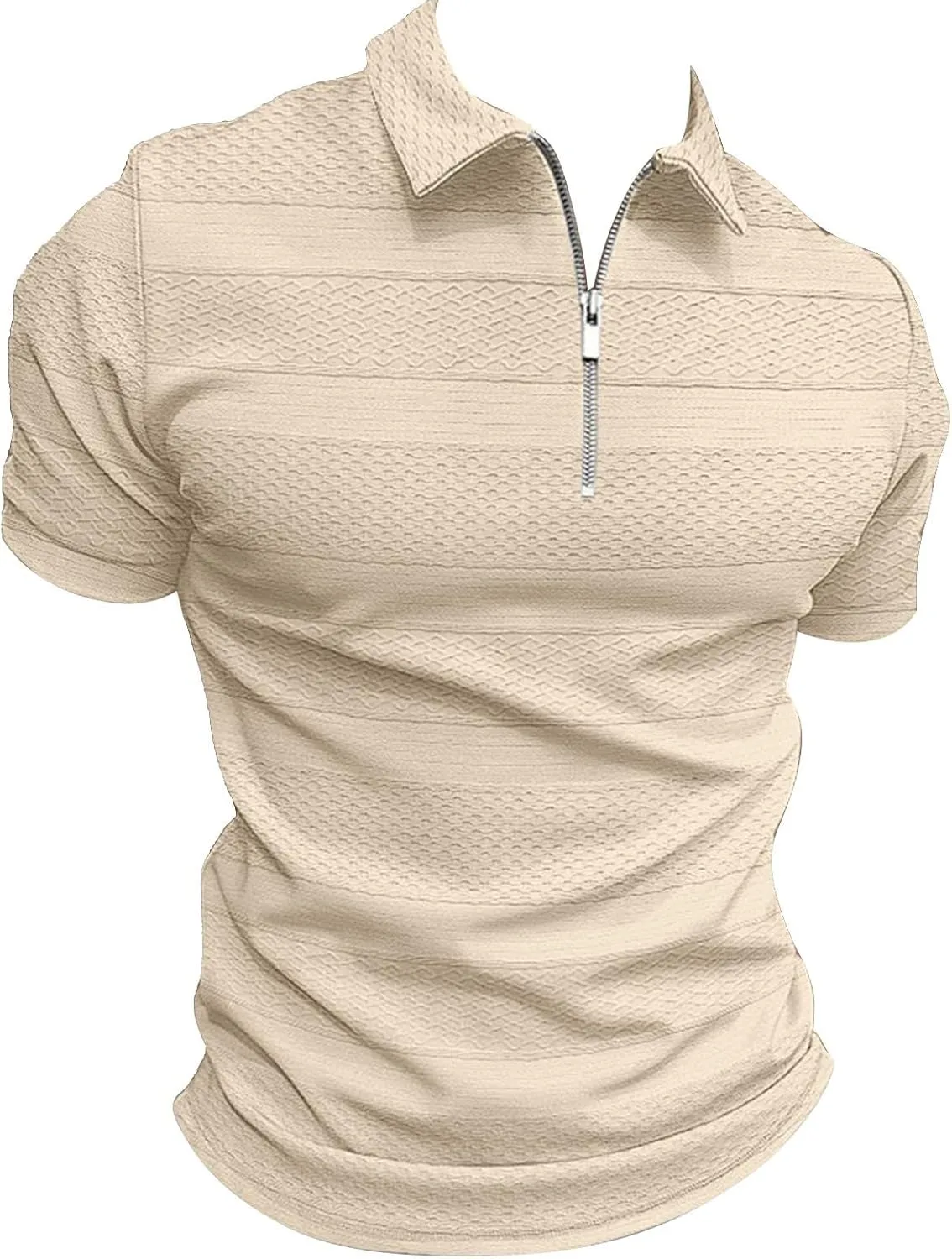 Mens Polo Floral Print Shirt, Casual Slim Fit Polo Tees, Stretch Ribbed Knit Shirt Athletic Golf Tennis T-Shirt Top