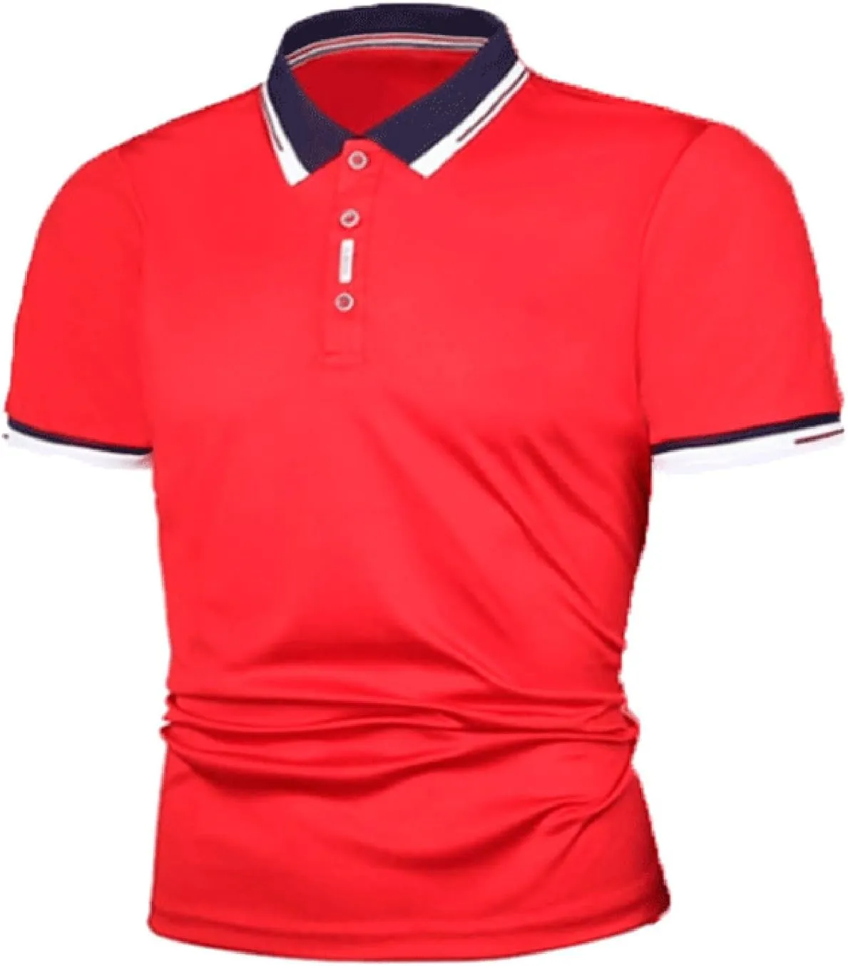 Men's Polo Shirt 2024 Fashion Trend Men's Lapel Button Short Sleeved T Shirt Polo White Tees for Men Big and Tall