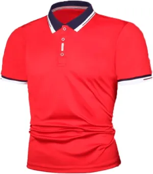 Men's Polo Shirt 2024 Fashion Trend Men's Lapel Button Short Sleeved T Shirt Polo White Tees for Men Big and Tall