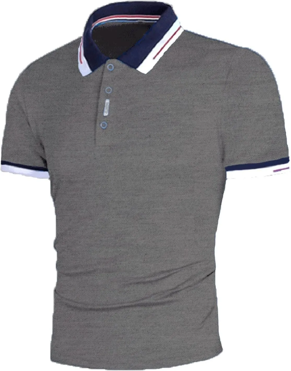 Men's Polo Shirt 2024 Fashion Trend Men's Lapel Button Short Sleeved T Shirt Polo White Tees for Men Big and Tall