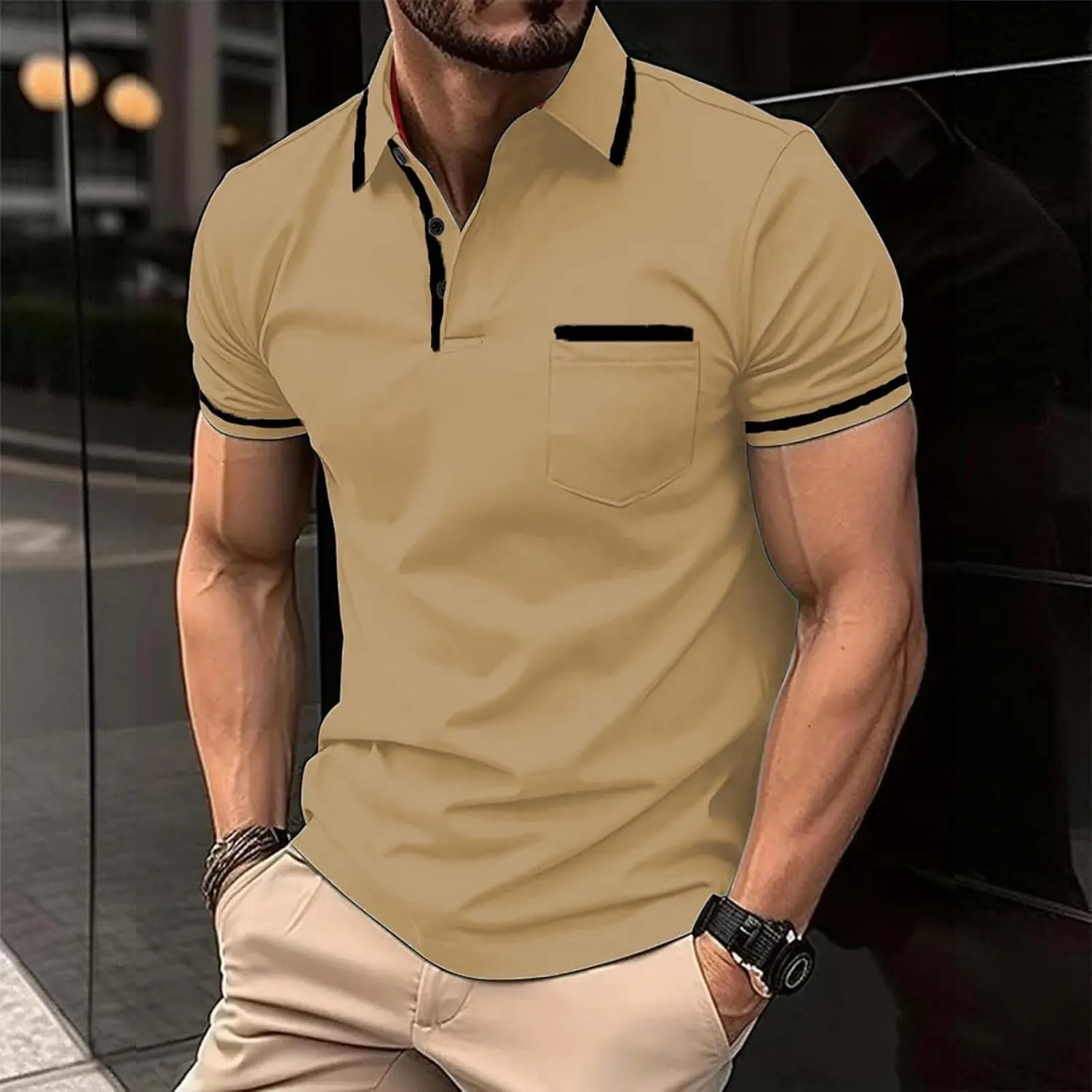 Men's Polo Shirt 2024 Short Sleeve Performance Patriotic Shirt Funny Shirt Golf Shirts for Men Big and Tall Short