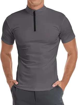 Men's Polo Shirt Quick Dry Wrinkle Free Moisture Wicking Performance Short Sleeve Polos Sports Shirts Pique Golf Shirt