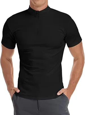 Men's Polo Shirt Quick Dry Wrinkle Free Moisture Wicking Performance Short Sleeve Polos Sports Shirts Pique Golf Shirt