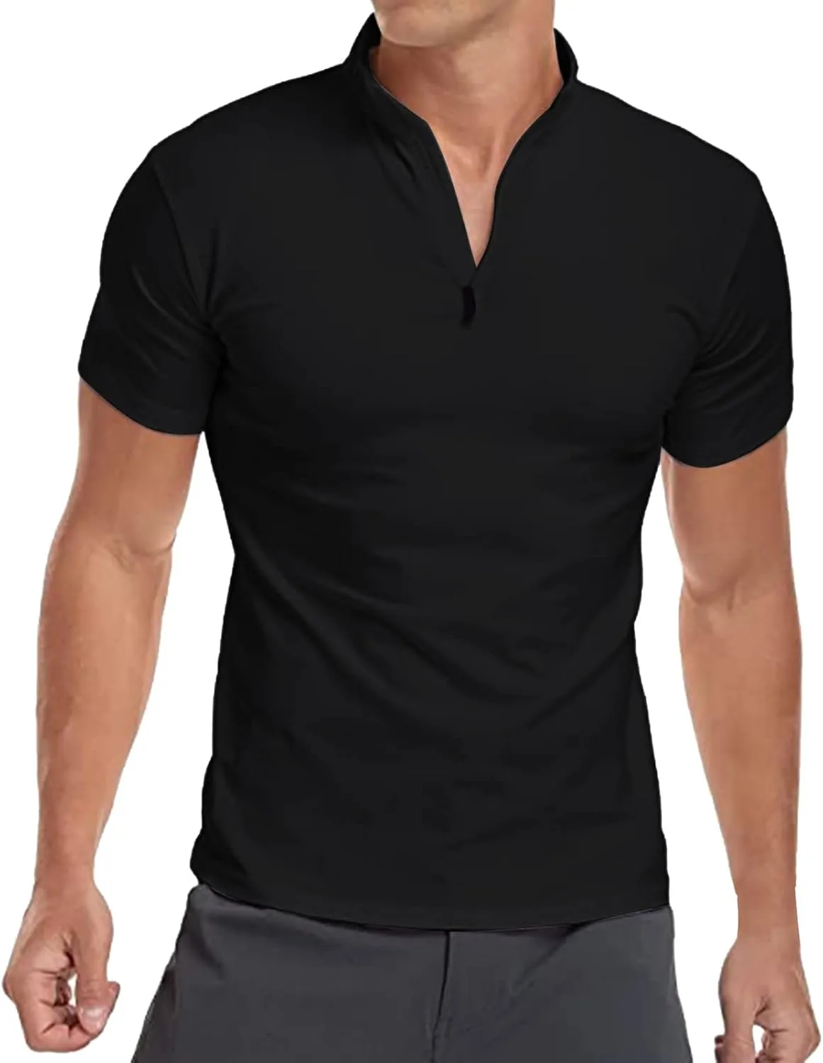 Men's Polo Shirt Quick Dry Wrinkle Free Moisture Wicking Performance Short Sleeve Polos Sports Shirts Pique Golf Shirt