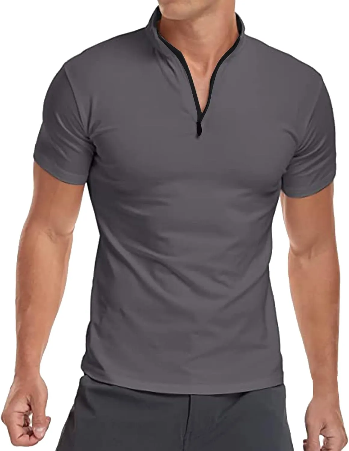 Men's Polo Shirt Quick Dry Wrinkle Free Moisture Wicking Performance Short Sleeve Polos Sports Shirts Pique Golf Shirt