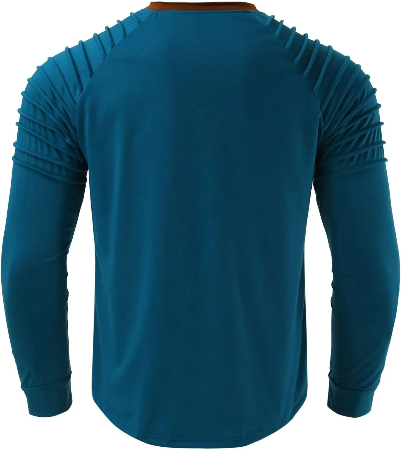 Mens Polo Shirts, Mens Henley Shirt Long Sleeve T Shirt Slim Fit Moisture Wicking Golf Shirt with Pleated Sleeve