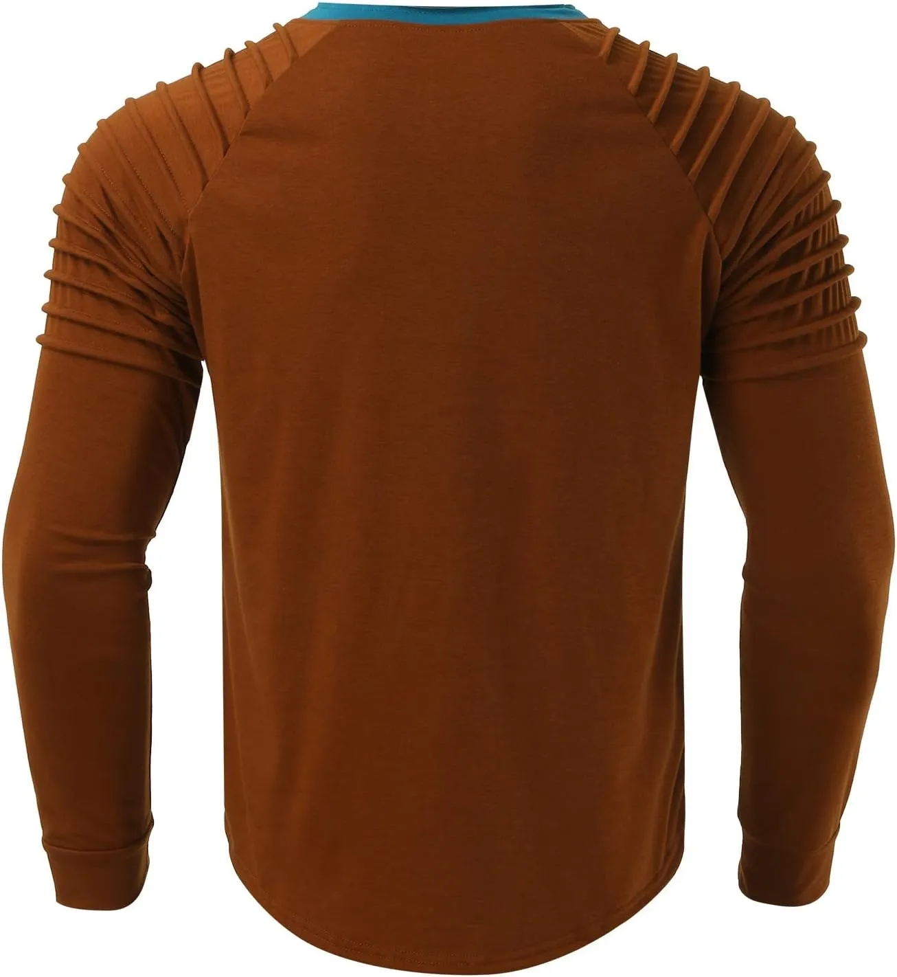 Mens Polo Shirts, Mens Henley Shirt Long Sleeve T Shirt Slim Fit Moisture Wicking Golf Shirt with Pleated Sleeve