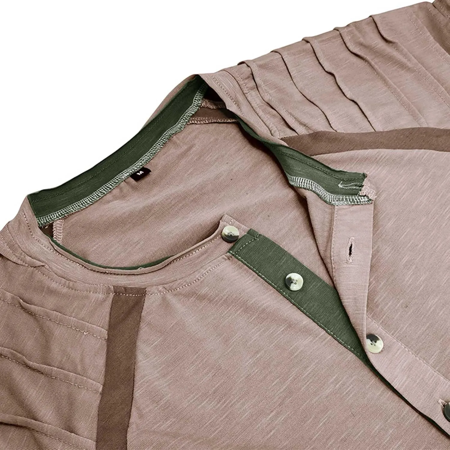 Mens Polo Shirts, Mens Henley Shirt Long Sleeve T Shirt Slim Fit Moisture Wicking Golf Shirt with Pleated Sleeve