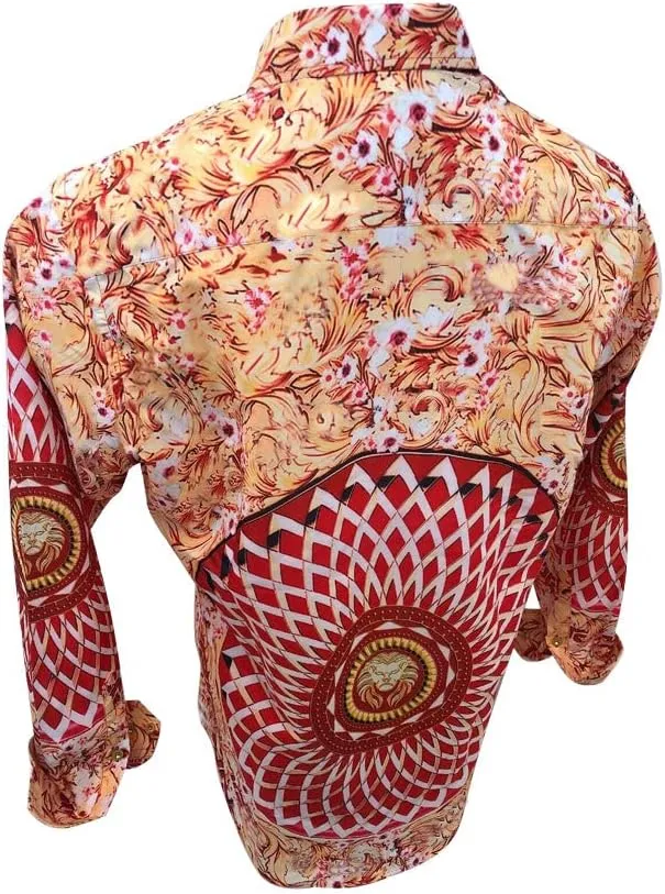 Men's Premiere Designer Fashion Dress Shirt Casual Shirt Woven Long Sleeve Button Down Shirt