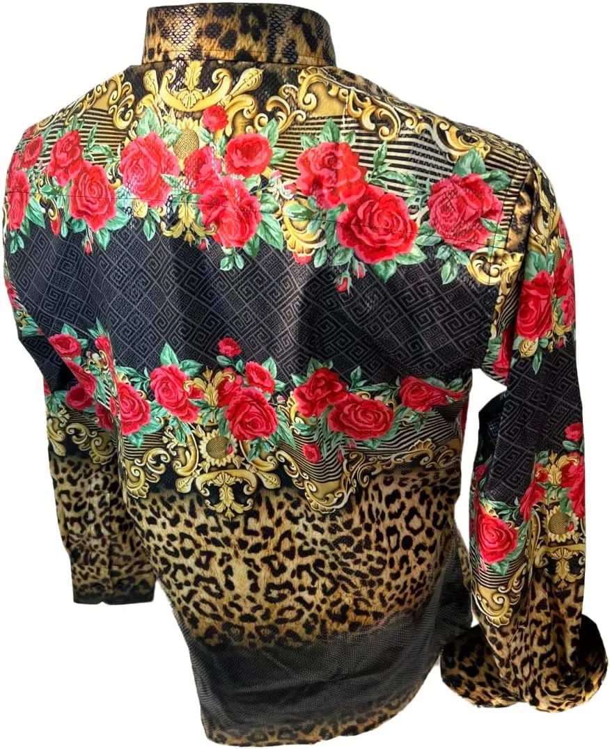 Men's Premiere Designer Fashion Dress Shirt Casual Shirt Woven Long Sleeve Button Down Shirt