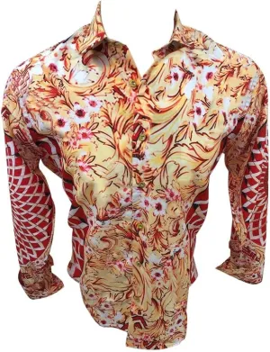 Men's Premiere Designer Fashion Dress Shirt Casual Shirt Woven Long Sleeve Button Down Shirt