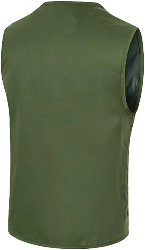 Men's Running Vest Outerwear Travel Fishing Utility Safari Vest with Pockets Outdoor Sleeveless Jacket for Golf