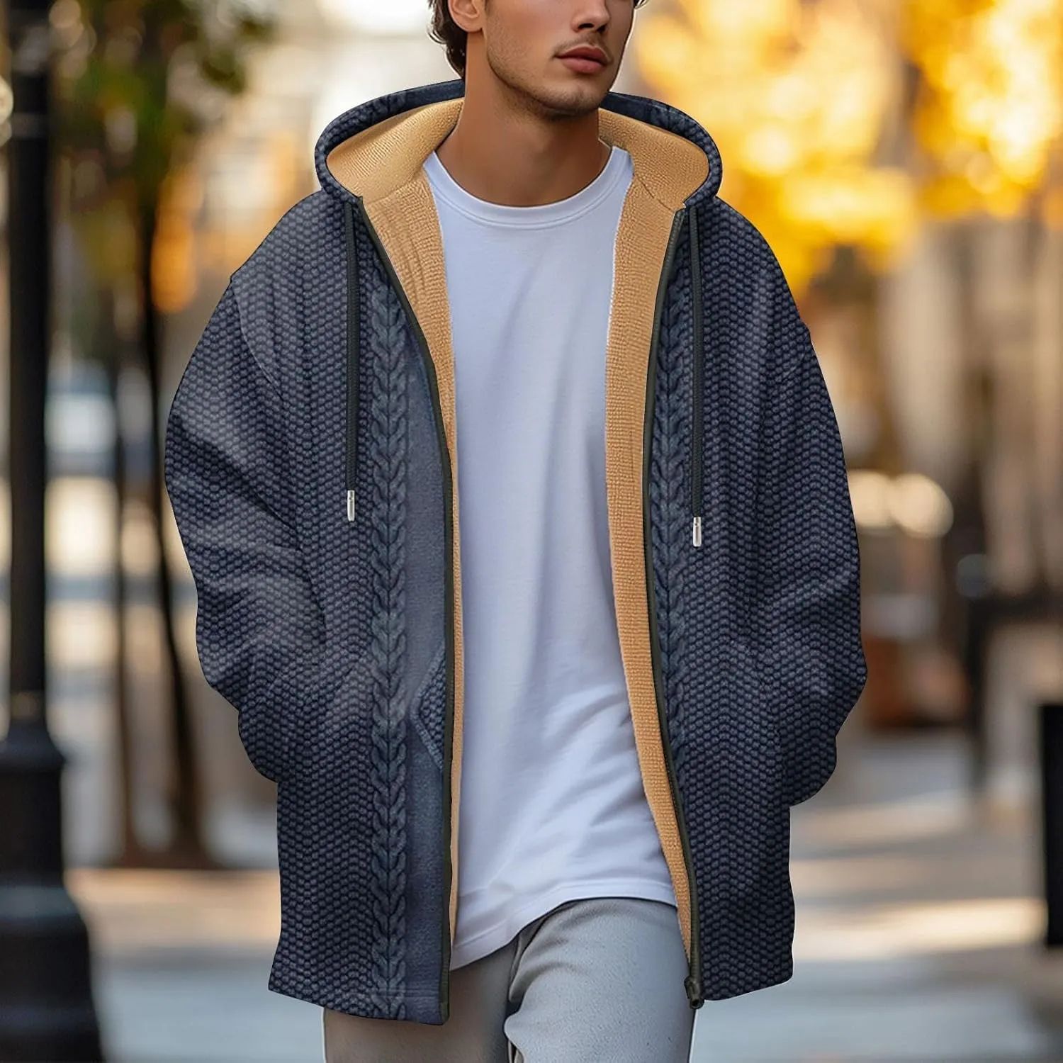 Mens Sherpa Hoodie Full-Zip Thermal Warm Hooded Thick Heavyweight Fleece Hoodies