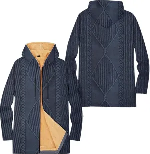 Mens Sherpa Hoodie Full-Zip Thermal Warm Hooded Thick Heavyweight Fleece Hoodies
