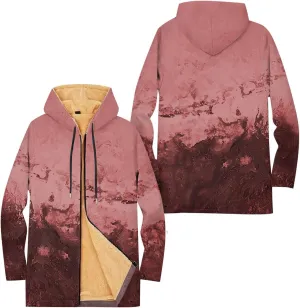 Mens Sherpa Lined Hoodie Full-Zip Winter Warm Hooded Heavyweight Thermal Fleece Sweatshirt