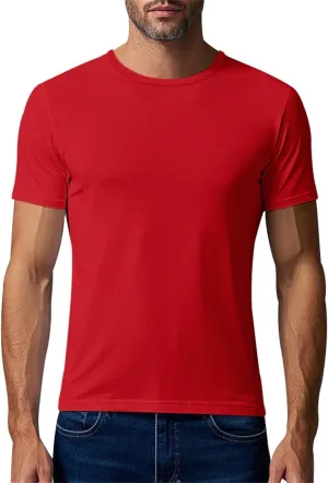 Men's Short Sleeve Tee Shirt Crewneck Casual Basic Shirt Moisture Wicking Fashion Tops Lightweight Gym Workout Tees