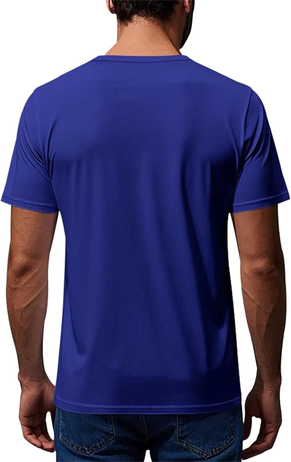 Men's Short Sleeve Tee Shirt Crewneck Casual Basic Shirt Moisture Wicking Fashion Tops Lightweight Gym Workout Tees