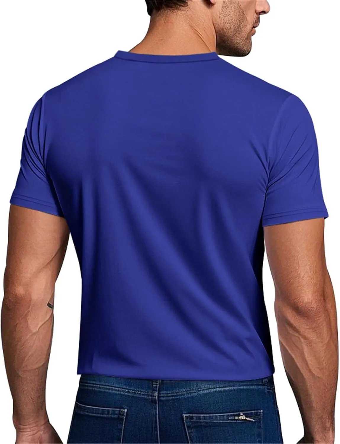 Men's Short Sleeve Tee Shirt Crewneck Casual Basic Shirt Moisture Wicking Fashion Tops Lightweight Gym Workout Tees