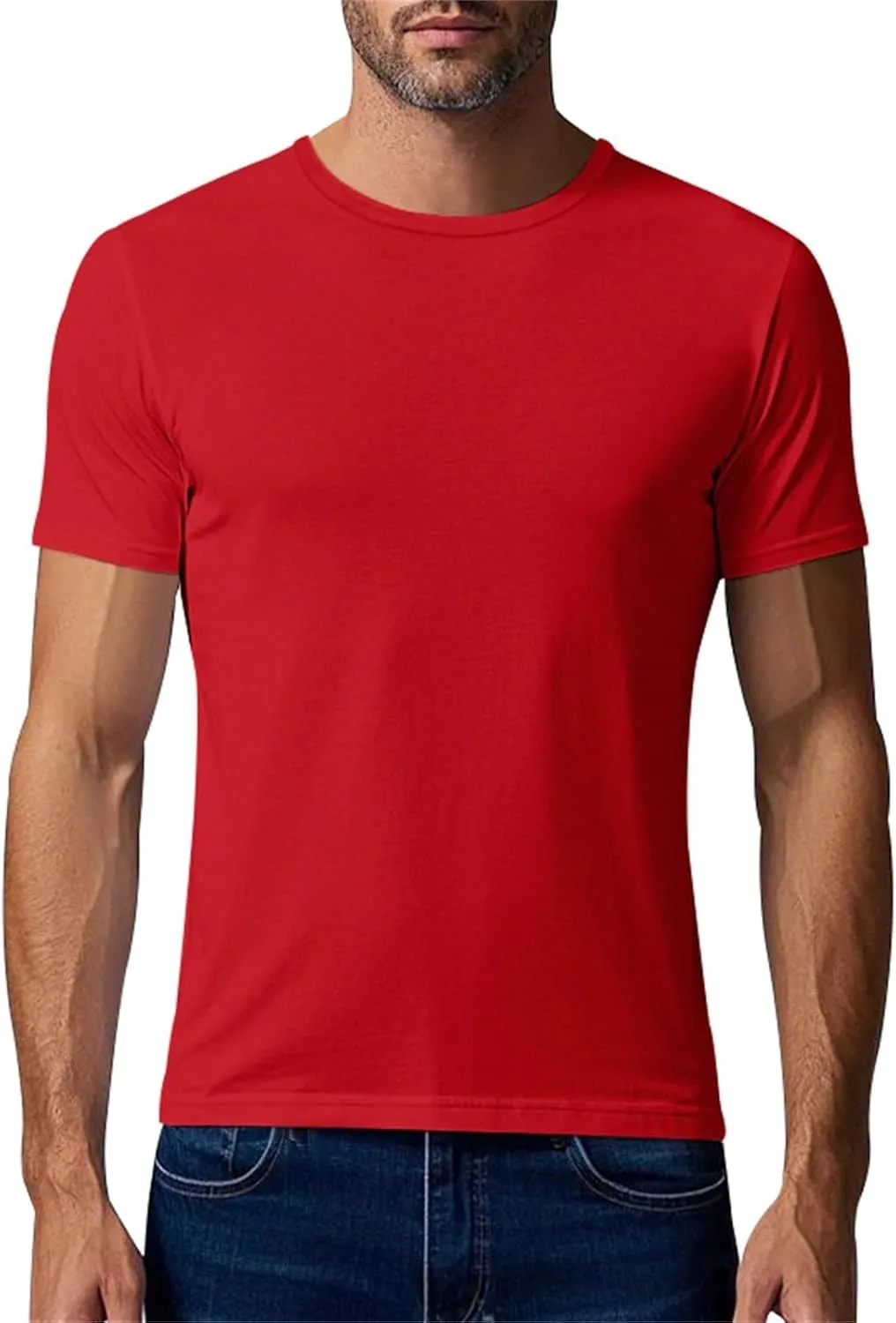 Men's Short Sleeve Tee Shirt Crewneck Casual Basic Shirt Moisture Wicking Fashion Tops Lightweight Gym Workout Tees