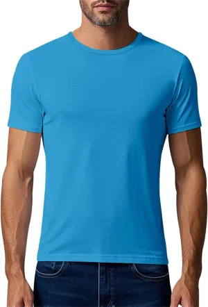 Men's Short Sleeve Tee Shirt Crewneck Casual Basic Shirt Moisture Wicking Fashion Tops Lightweight Gym Workout Tees