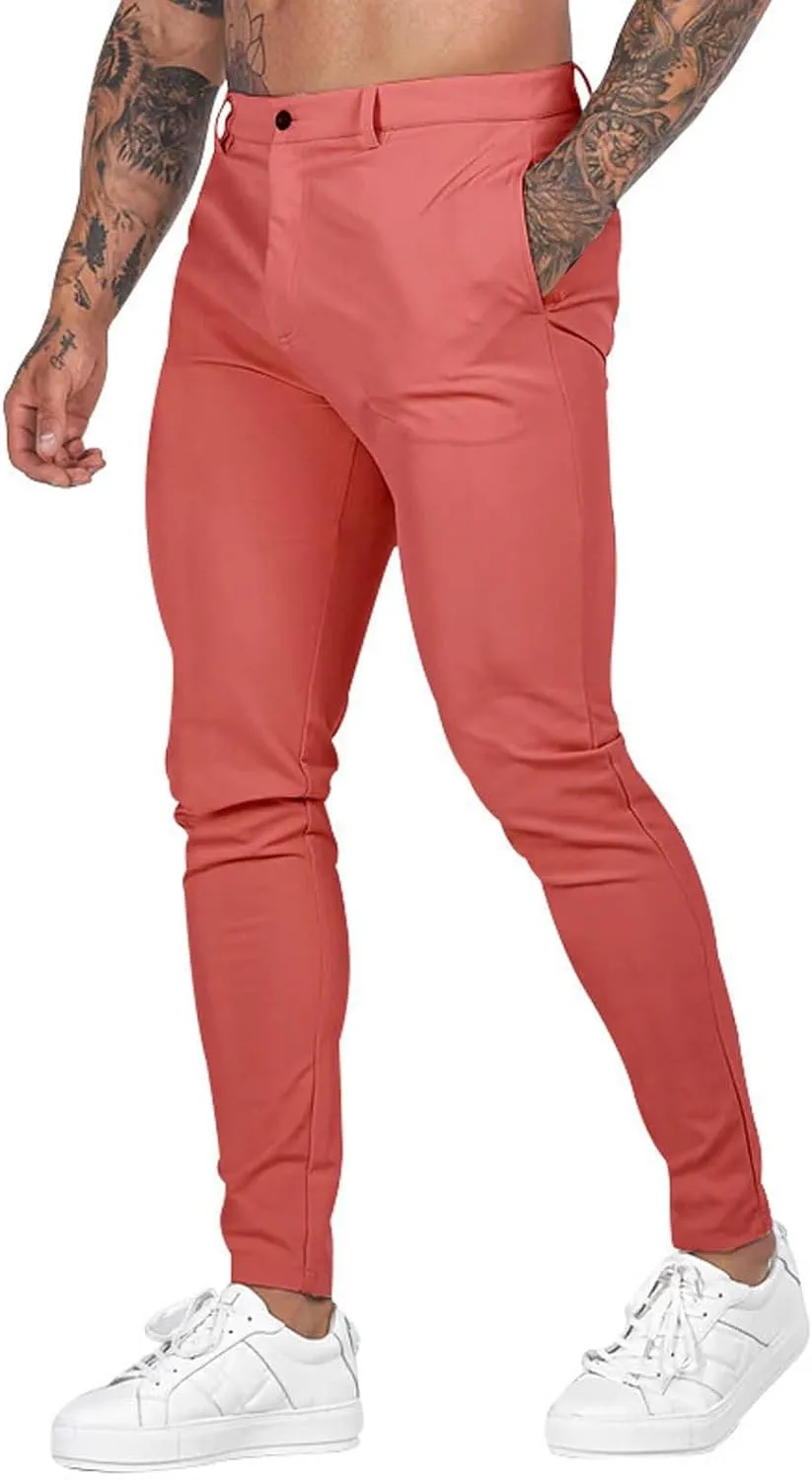 Mens Slim Fit Chino Pants Stretch Golf Pants Men Relaxed Fit Dress Business Casual Dress Pants Cargo Jogger Pants