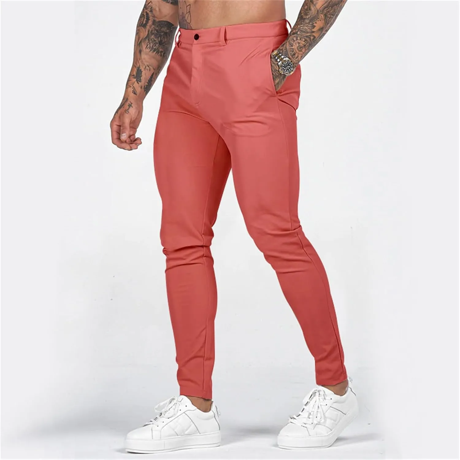 Mens Slim Fit Chino Pants Stretch Golf Pants Men Relaxed Fit Dress Business Casual Dress Pants Cargo Jogger Pants