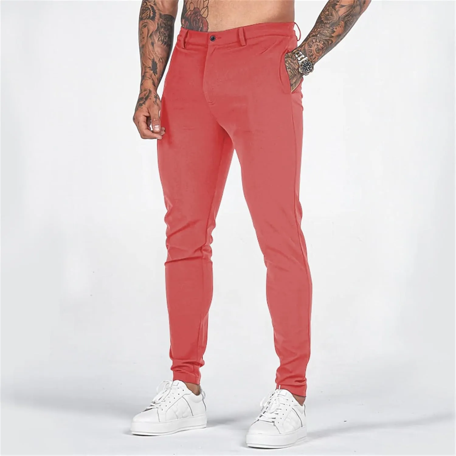 Mens Slim Fit Chino Pants Stretch Golf Pants Men Relaxed Fit Dress Business Casual Dress Pants Cargo Jogger Pants