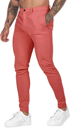 Mens Slim Fit Chino Pants Stretch Golf Pants Men Relaxed Fit Dress Business Casual Dress Pants Cargo Jogger Pants