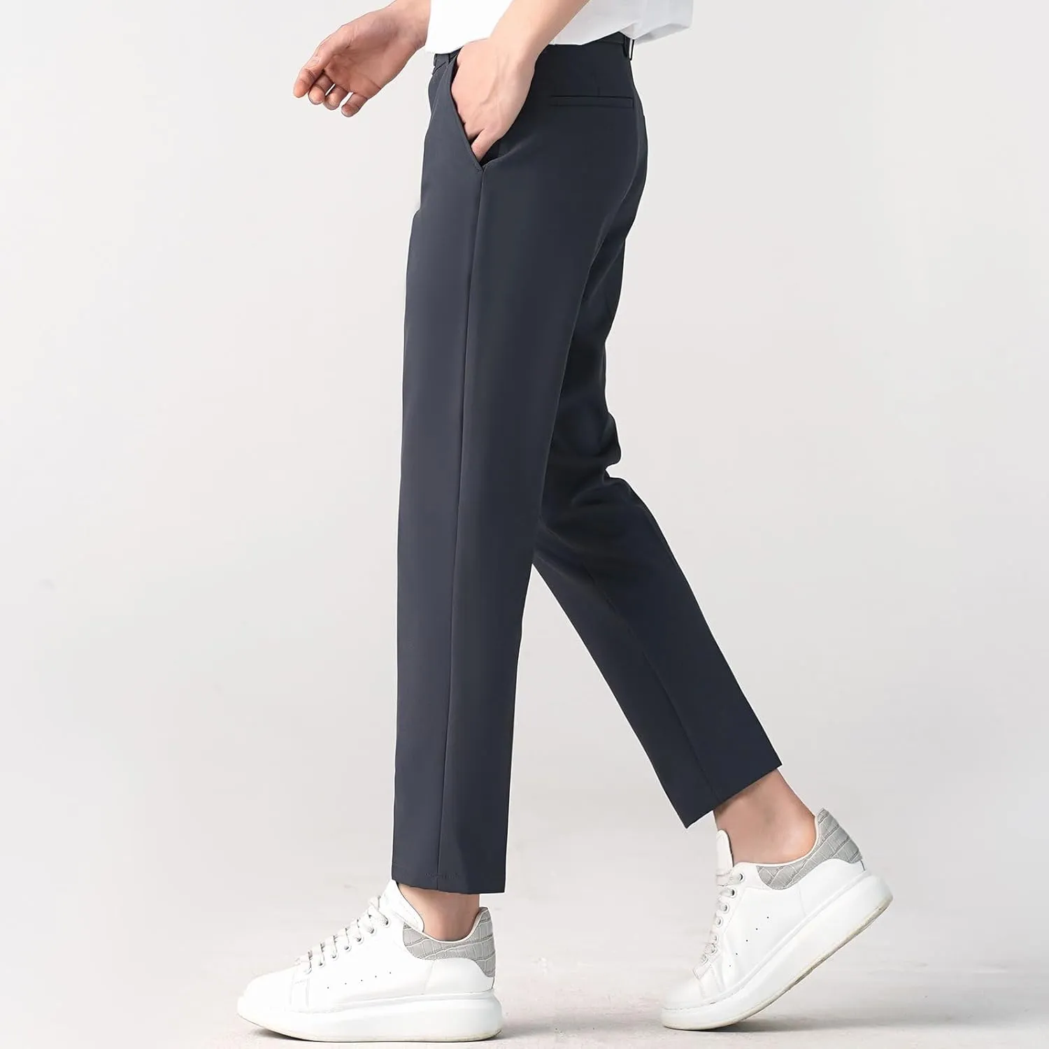 Men's Slim-Fit Harem Dress Pants Golf Pants Stretch Work Dress Pants Casual Comfy Trousers with Pockets