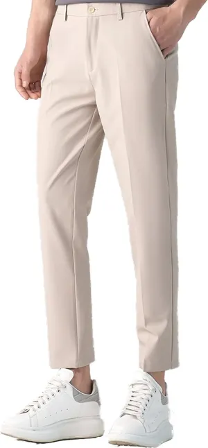Men's Slim-Fit Harem Dress Pants Golf Pants Stretch Work Dress Pants Casual Comfy Trousers with Pockets