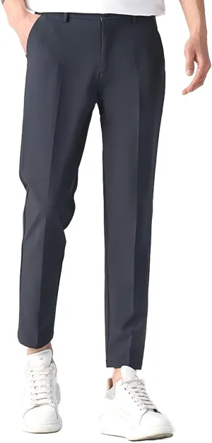 Men's Slim-Fit Harem Dress Pants Golf Pants Stretch Work Dress Pants Casual Comfy Trousers with Pockets