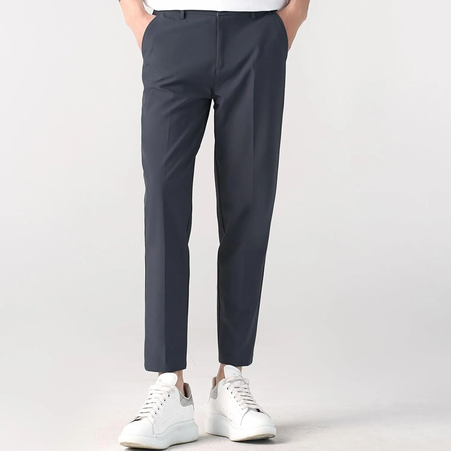Men's Slim-Fit Harem Dress Pants Golf Pants Stretch Work Dress Pants Casual Comfy Trousers with Pockets
